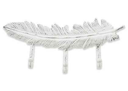 Ruffled Feather Wall Hook White