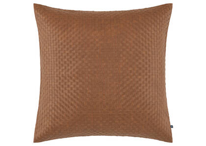 Colmar Faux Leather Pillow 20x20 Brown